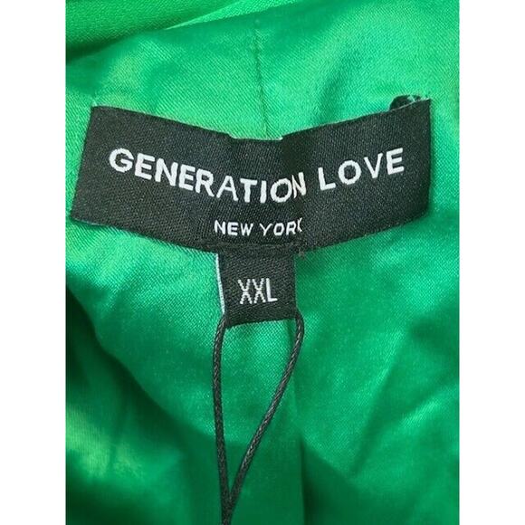 Generation Love Hudson Blazer Jacket Peak Lapel 3/4 Sleeve Pockets Green XXL NEW - Picture 6 of 11
